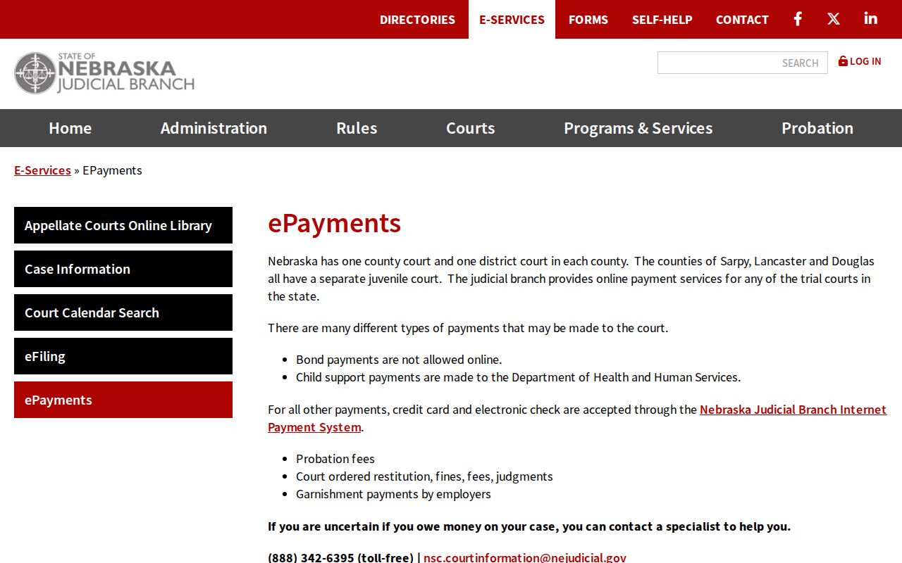 Nebraska ordinary court payment limits for Frontier County traffic warrants